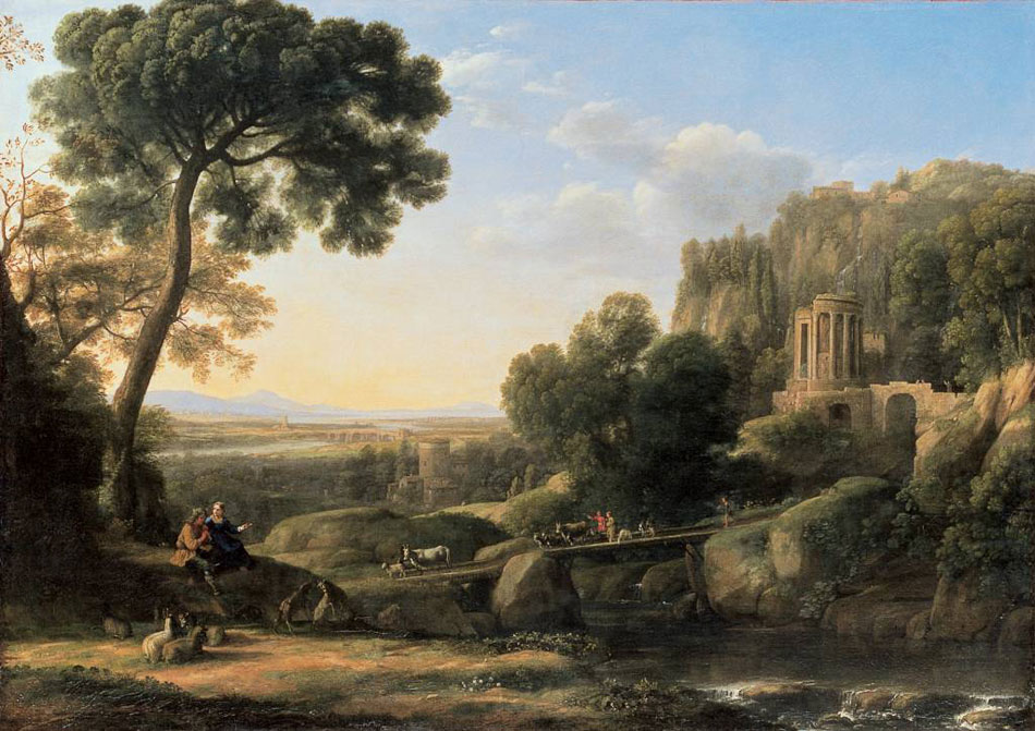 Claude Lorrain. Paisagem com pastores. 1644.